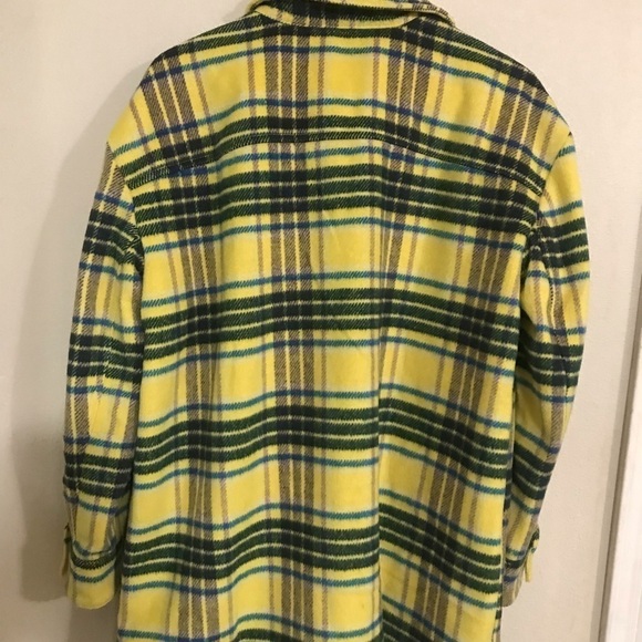 Style & Co Shacket retro style Sz L NWT front pockets yellow plaid - Picture 2 of 4